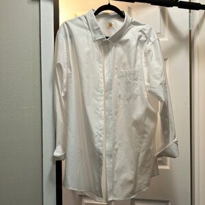 Men's White Casual Button Down Shirt